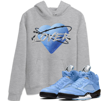 Jordan 5 UNC Jordan Shirts Heart Lover Sneaker Tees AJ5 UNC SNRT Sneaker Tees Unisex Shirts Heather Grey 1