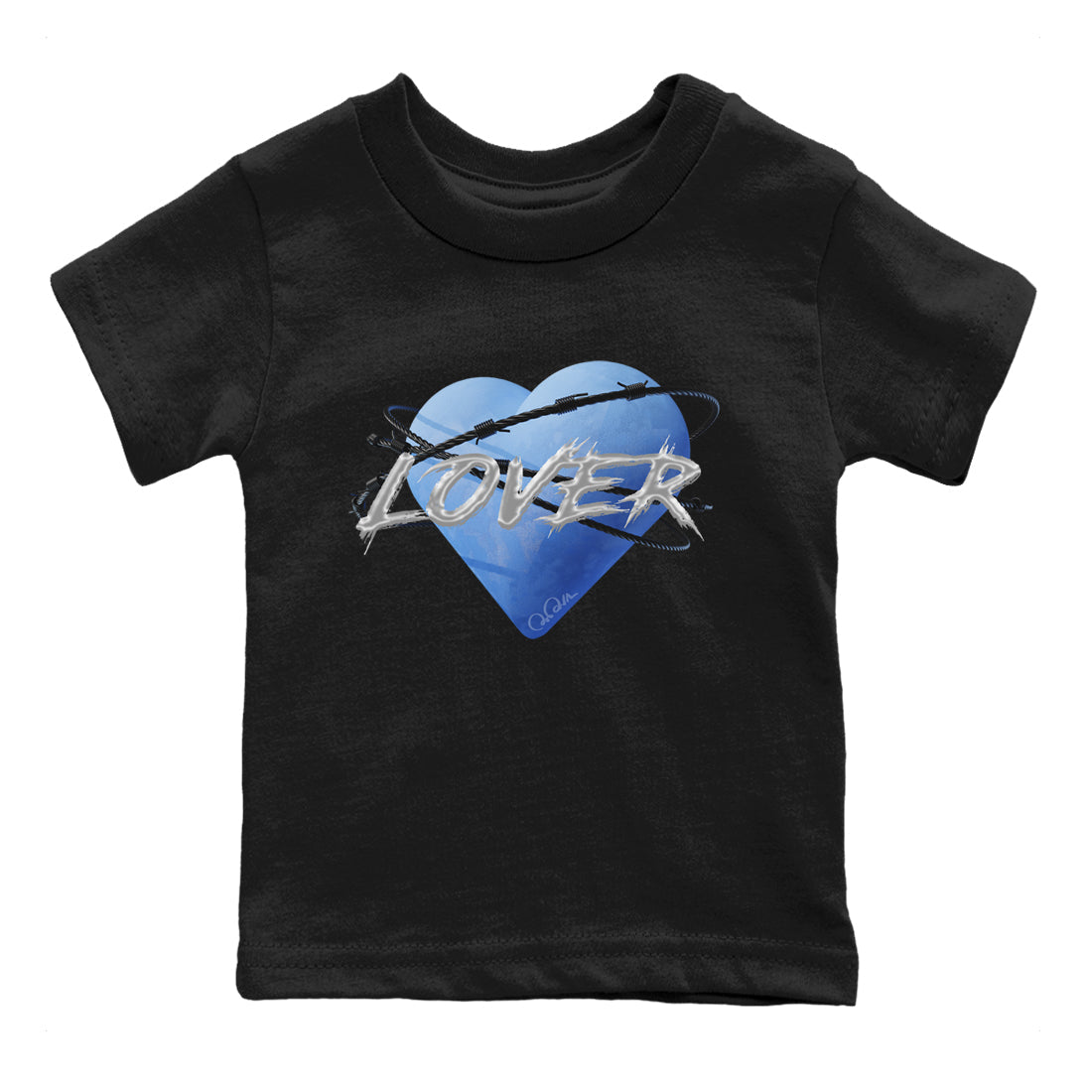 Jordan 5 UNC Jordan Shirts Heart Lover Sneaker Tees AJ5 UNC Sneaker Release Tees Kids Shirts Black 2