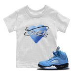 Jordan 5 UNC Jordan Shirts Heart Lover Sneaker Tees AJ5 UNC Sneaker Release Tees Kids Shirts White 1