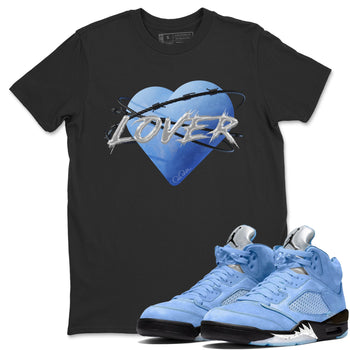 Jordan 5 UNC Jordan Shirts Heart Lover Sneaker Tees AJ5 UNC SNRT Sneaker Tees Unisex Shirts Black 1