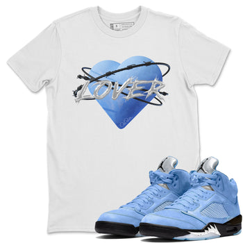 Jordan 5 UNC Jordan Shirts Heart Lover Sneaker Tees AJ5 UNC SNRT Sneaker Tees Unisex Shirts White 1