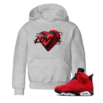Air Jordan 6 Toro Bravo Sneaker Match Tees Heart Lover Sneaker Tees 3D Graphic Design Shirts AJ6 Toro Bravo Sneaker Release Tees Kids Shirts Heather Grey 1