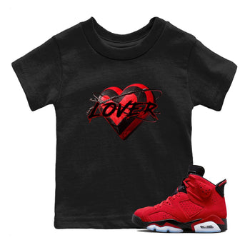 Air Jordan 6 Toro Bravo Sneaker Match Tees Heart Lover Sneaker Tees 3D Graphic Design Shirts AJ6 Toro Bravo Sneaker Release Tees Kids Shirts Black 1