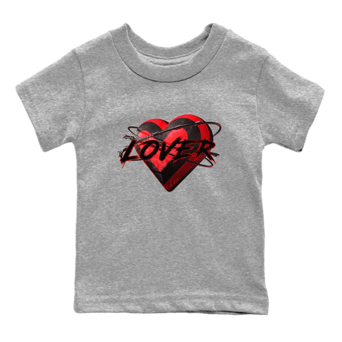 Air Jordan 6 Toro Bravo Sneaker Match Tees Heart Lover Sneaker Tees 3D Graphic Design Shirts AJ6 Toro Bravo Sneaker Release Tees Kids Shirts Heather Grey 2