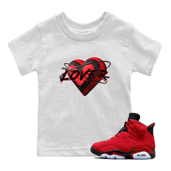 Air Jordan 6 Toro Bravo Sneaker Match Tees Heart Lover Sneaker Tees 3D Graphic Design Shirts AJ6 Toro Bravo Sneaker Release Tees Kids Shirts White 1
