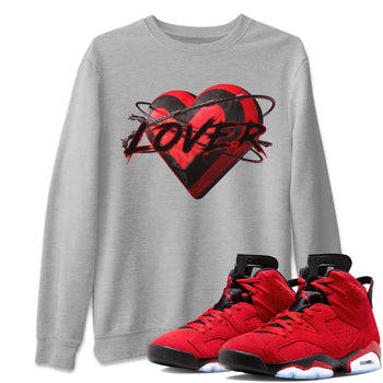 Air Jordan 6 Toro Bravo Sneaker Match Tees Heart Lover Sneaker Tees 3D Graphic Design Shirts AJ6 Toro Bravo Sneaker Release Tees Unisex Shirts Heather Grey 1