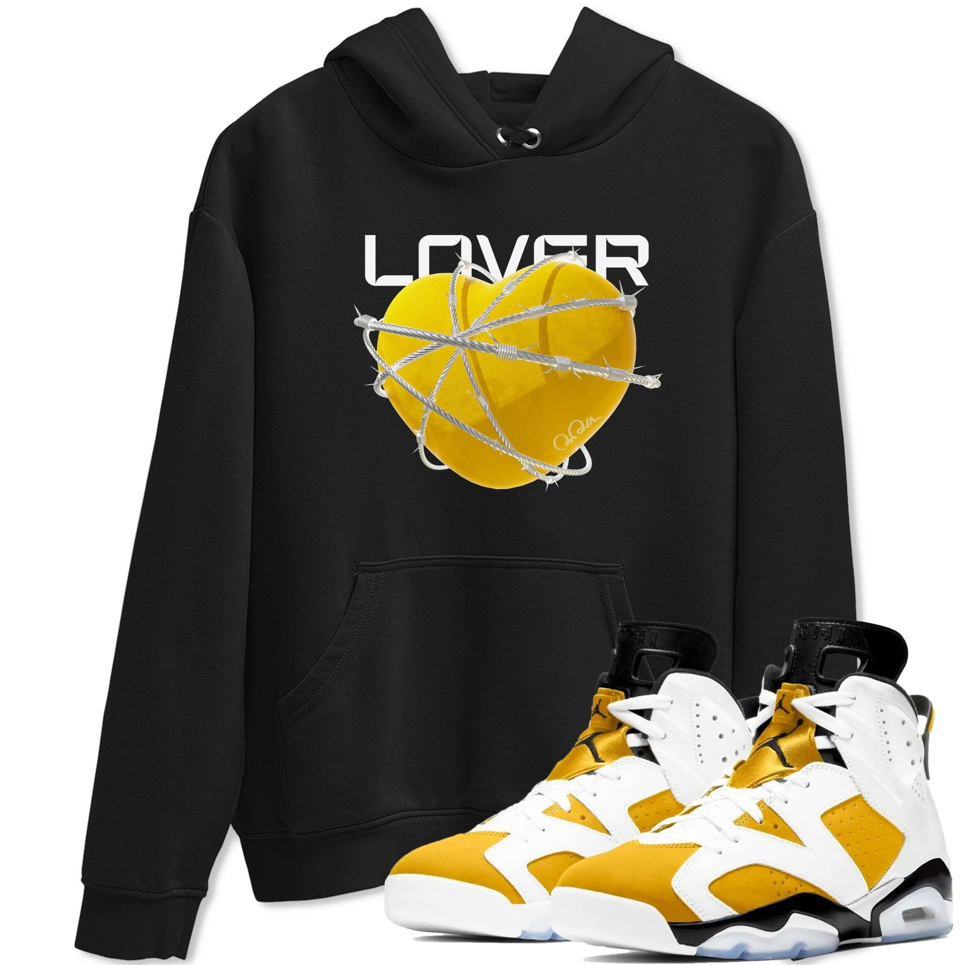 6s Yellow Ochre shirt to match jordans Heart Lover sneaker tees Air Jordan 6 Yellow Ochre SNRT Sneaker Release Tees Unisex Black 1 T-Shirt