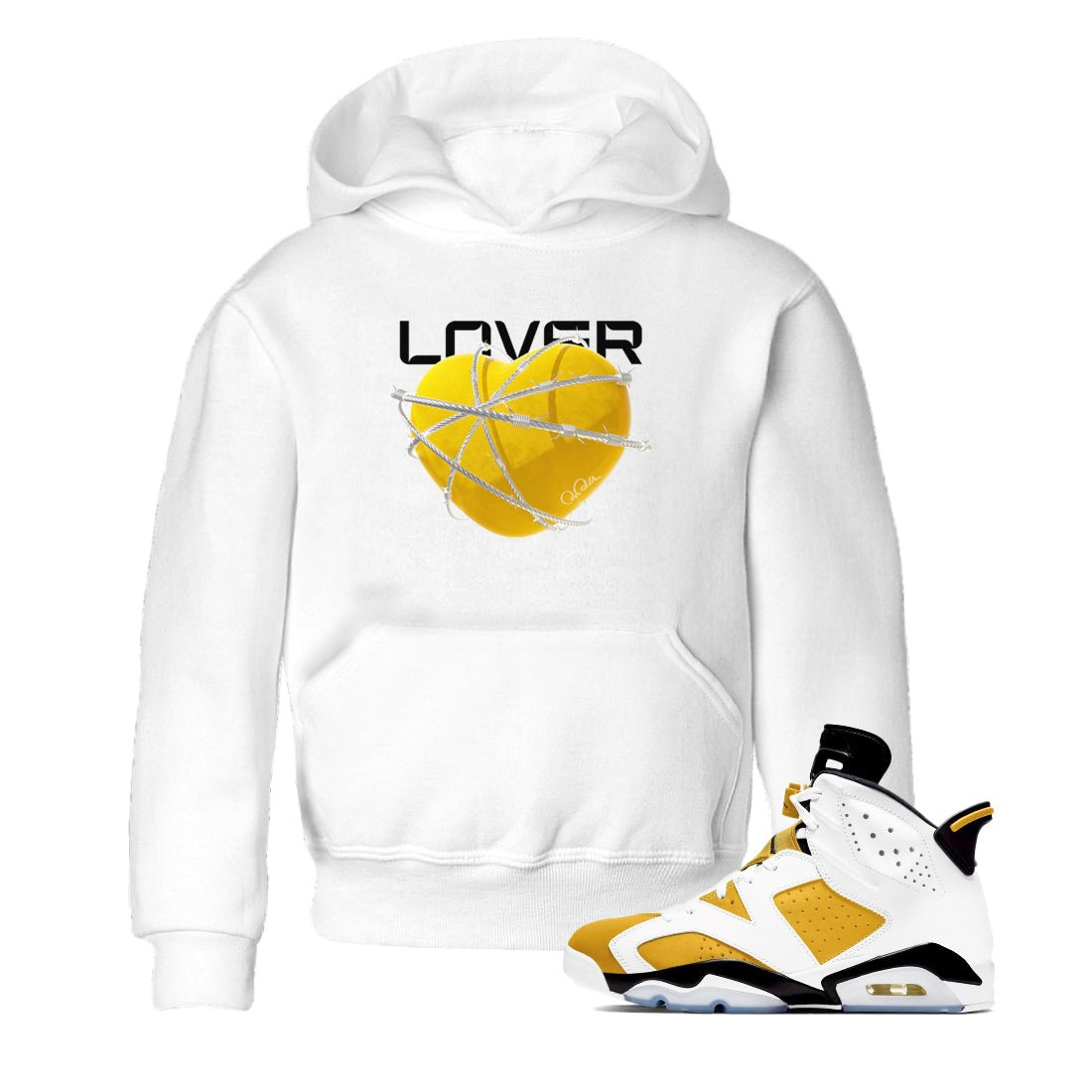 6s Yellow Ochre shirt to match jordans Heart Lover sneaker tees Air Jordan 6 Yellow Ochre SNRT Sneaker Release Tees Baby Toddler White 1 T-Shirt