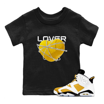 6s Yellow Ochre shirt to match jordans Heart Lover sneaker tees Air Jordan 6 Yellow Ochre SNRT Sneaker Release Tees Baby Toddler Black 1 T-Shirt