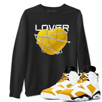 6s Yellow Ochre shirt to match jordans Heart Lover sneaker tees Air Jordan 6 Yellow Ochre SNRT Sneaker Release Tees Unisex Black 1 T-Shirt