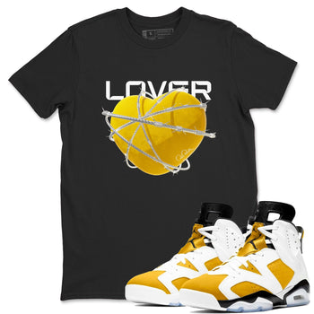 6s Yellow Ochre shirt to match jordans Heart Lover sneaker tees Air Jordan 6 Yellow Ochre SNRT Sneaker Release Tees Unisex Black 1 T-Shirt