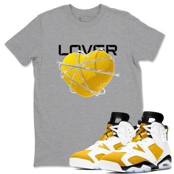 6s Yellow Ochre shirt to match jordans Heart Lover sneaker tees Air Jordan 6 Yellow Ochre SNRT Sneaker Release Tees Unisex Heather Grey 1 T-Shirt