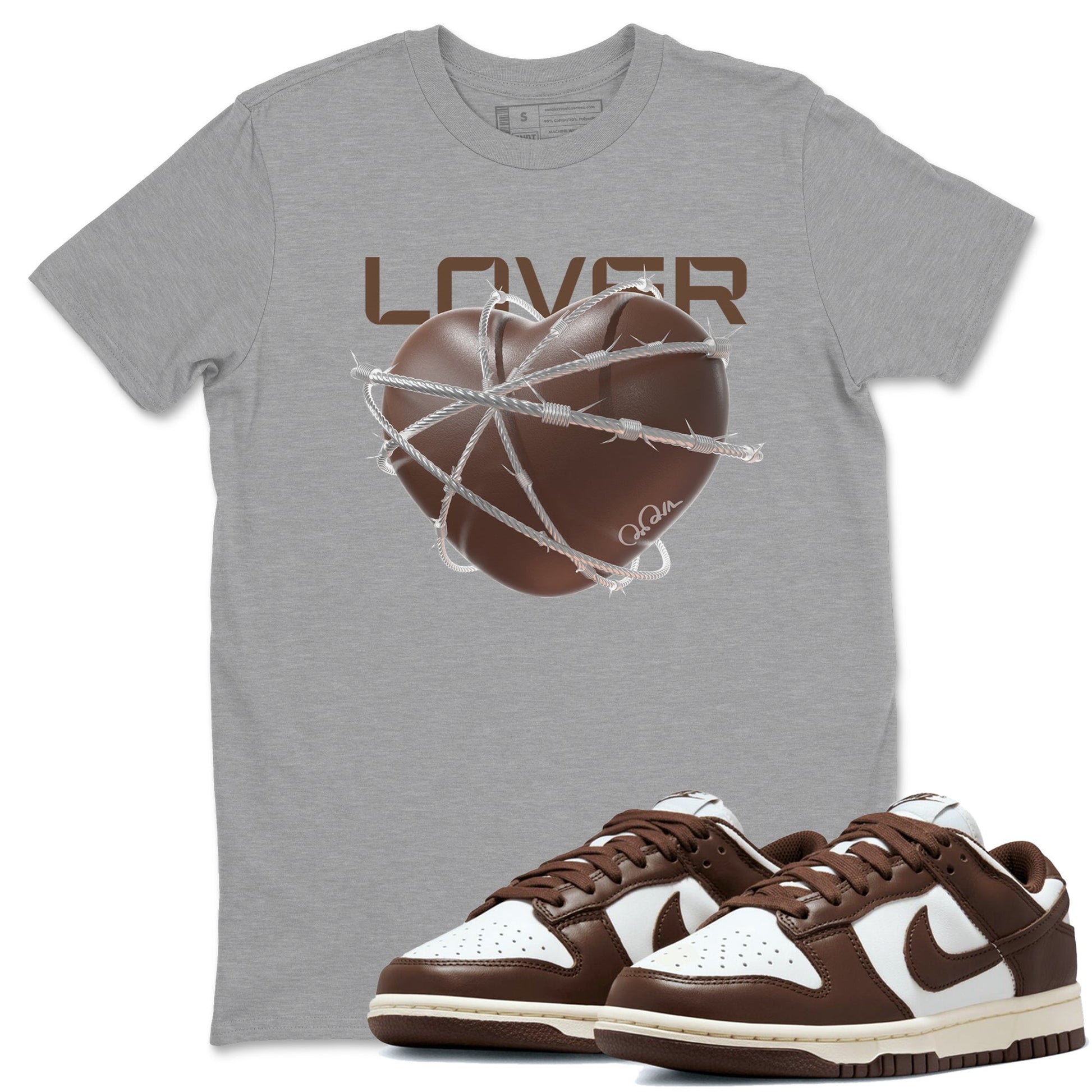 Dunk Cacao Wow shirt to match jordans Heart Lover sneaker tees Nike Dunk Cacao Wow SNRT Sneaker Release Tees Unisex Heather Grey 1 T-Shirt