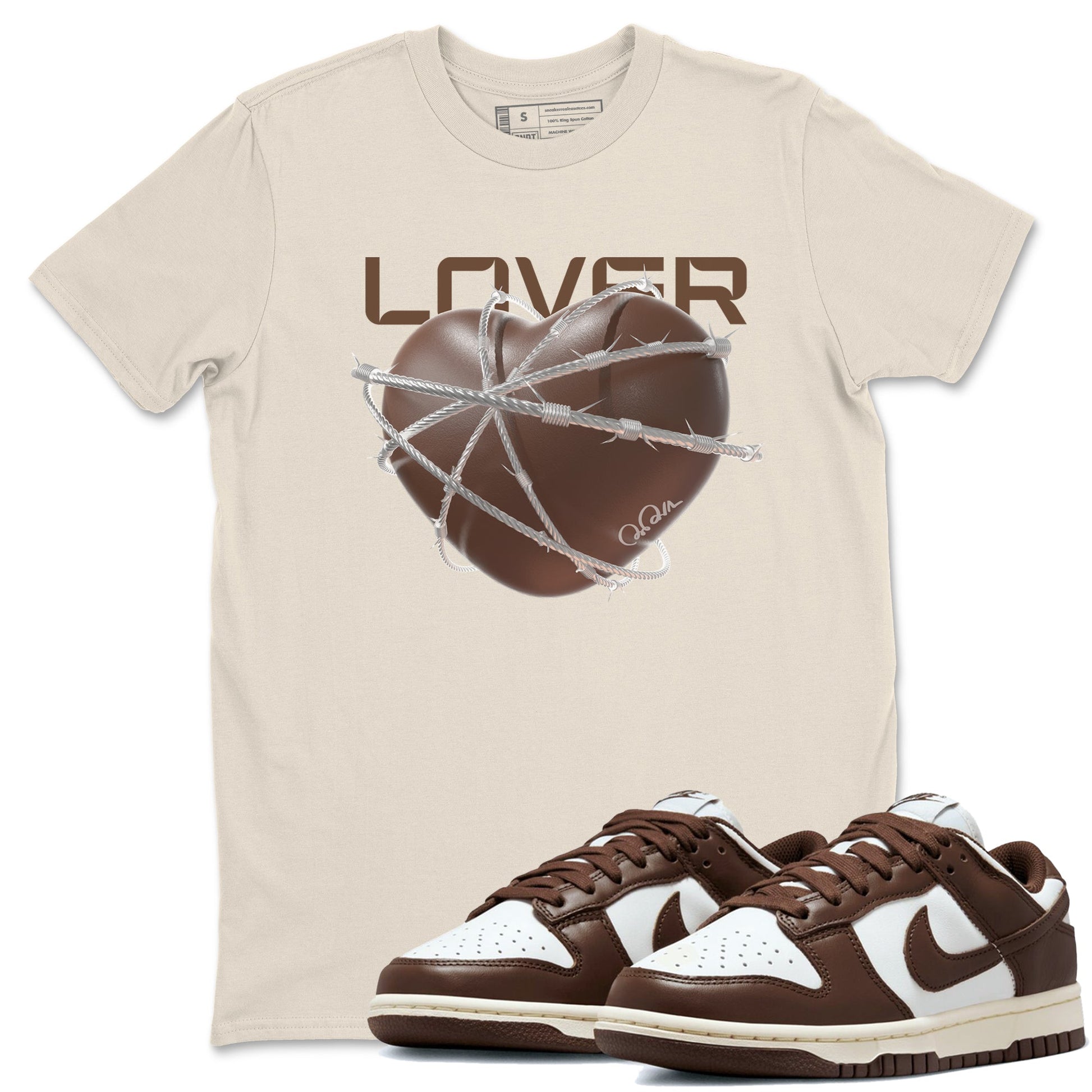 Dunk Cacao Wow shirt to match jordans Heart Lover sneaker tees Nike Dunk Cacao Wow SNRT Sneaker Release Tees Unisex Natural 1 T-Shirt