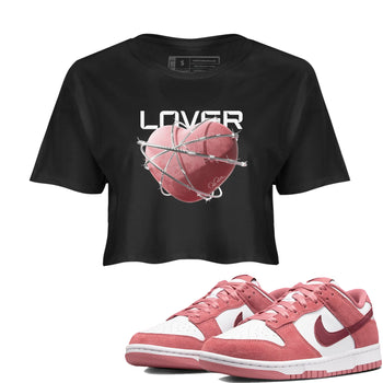 Dunk Valentines Day 2024 shirt to match jordans Heart Lover sneaker tees Dunk Valentines Day 2024 SNRT Sneaker Release Tees Black 1 Crop T-Shirt