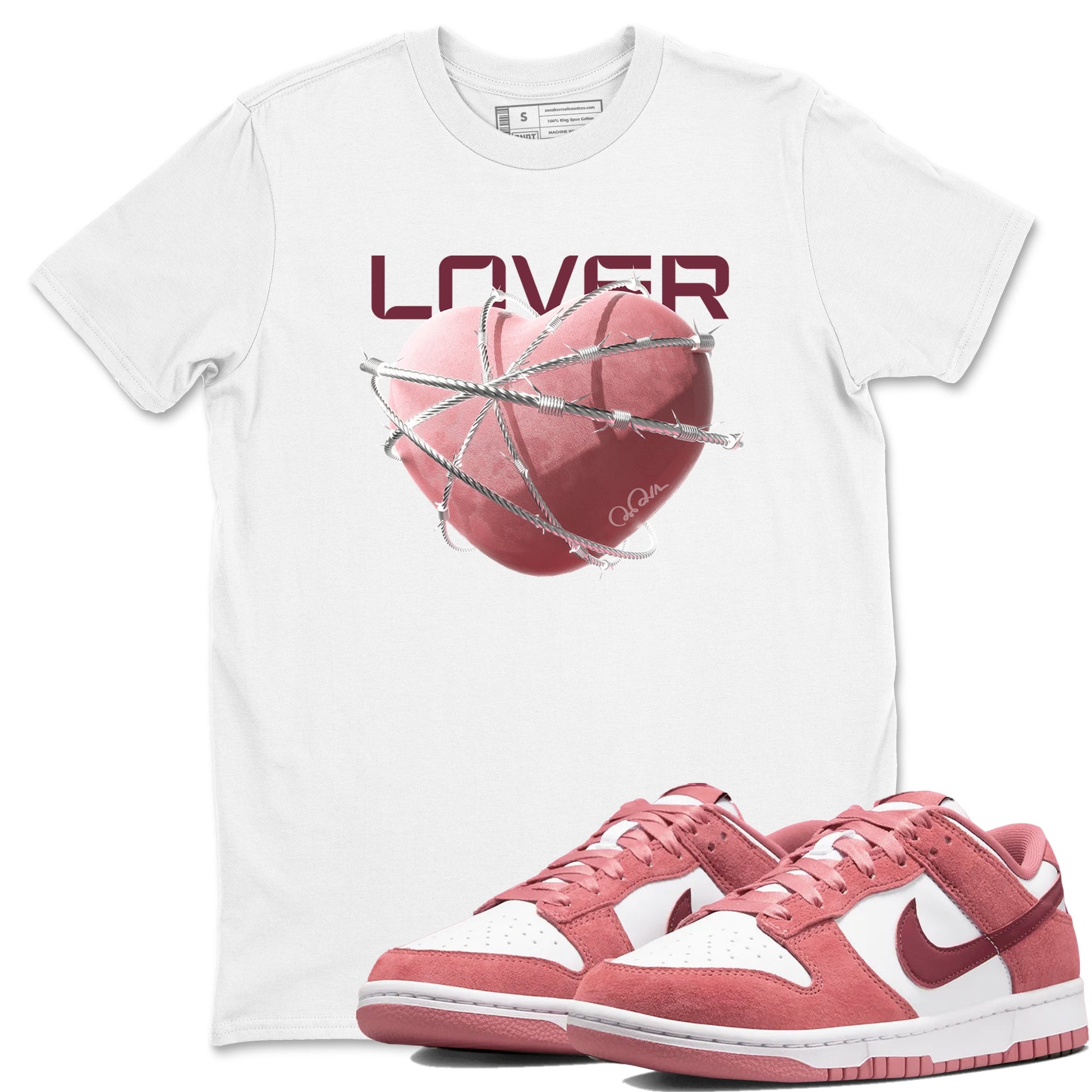 Dunk Valentines Day 2024 shirt to match jordans Heart Lover sneaker tees Dunk Valentines Day 2024 SNRT Sneaker Release Tees Unisex White 1 T-Shirt