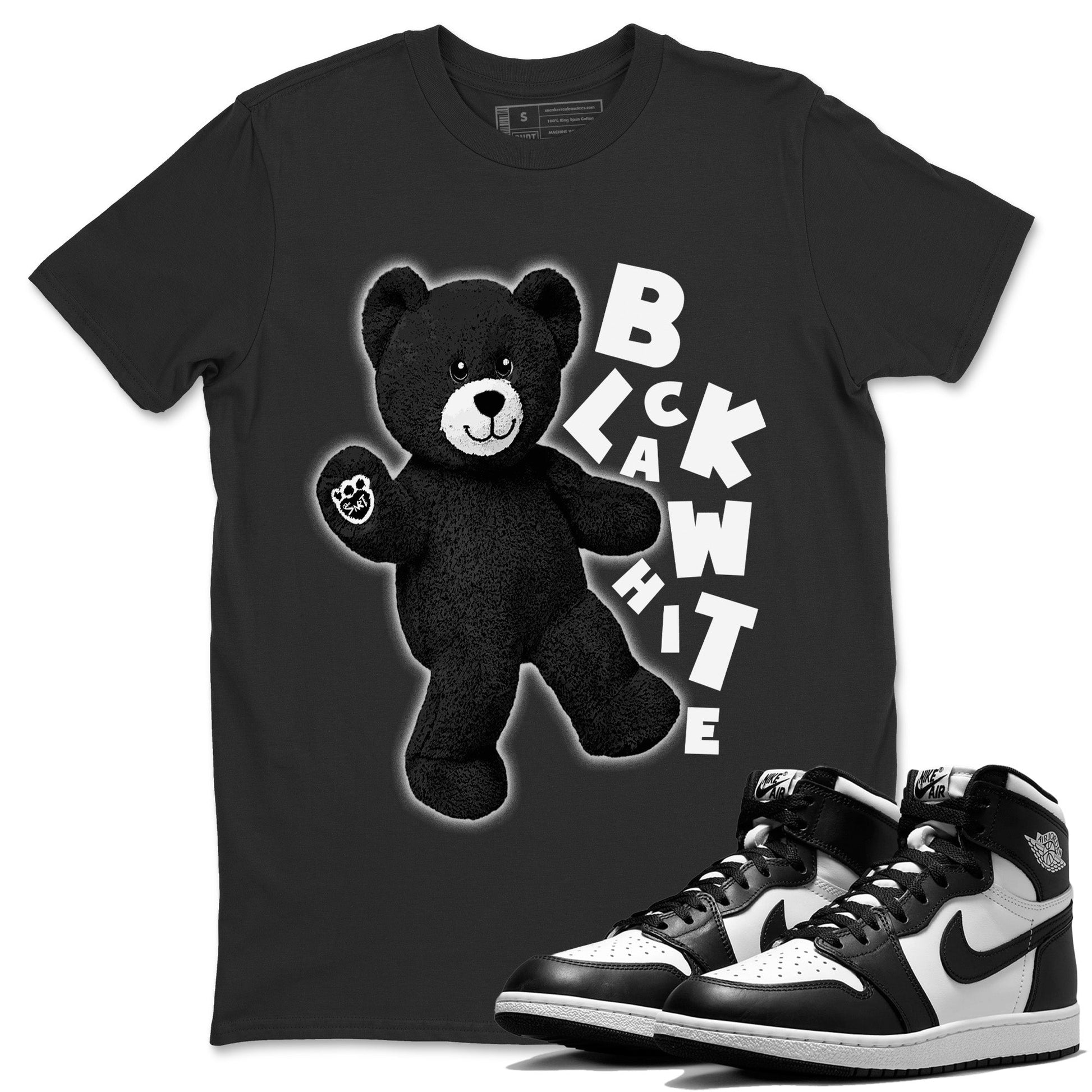 Jordan 1 Black White Sneaker Match Tees Hello Bear Sneaker Tees Jordan 1 Black White Sneaker Release Tees Unisex Shirts