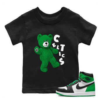 Air Jordan 1 Celtics Sneaker Match Tees Hello Bear Sneaker Tees Air Jordan 1 Lucky Green Celtics Tees Kids Shirts Black 1