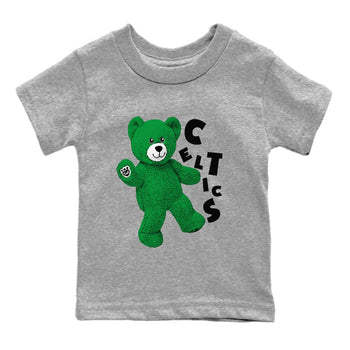 Air Jordan 1 Celtics Sneaker Match Tees Hello Bear Sneaker Tees Air Jordan 1 Lucky Green Celtics Tees Kids Shirts Heather Grey 2