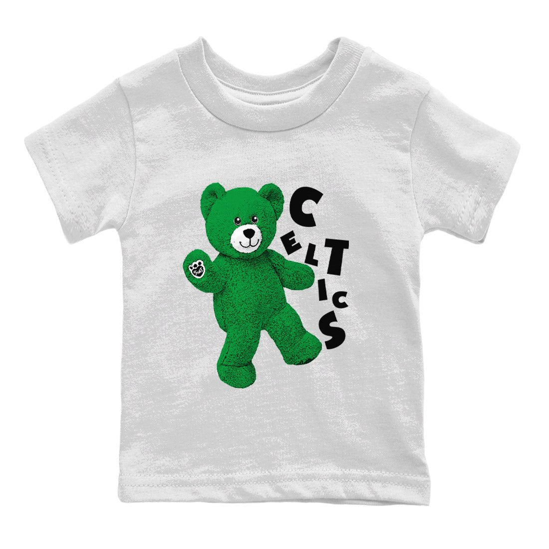 Air Jordan 1 Celtics Sneaker Match Tees Hello Bear Sneaker Tees Air Jordan 1 Lucky Green Celtics Tees Kids Shirts White 2