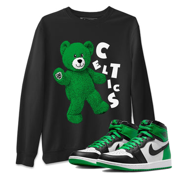 Air Jordan 1 Celtics Sneaker Match Tees Hello Bear Sneaker Tees Air Jordan 1 Lucky Green Celtics Tees Unisex Shirts Black 1