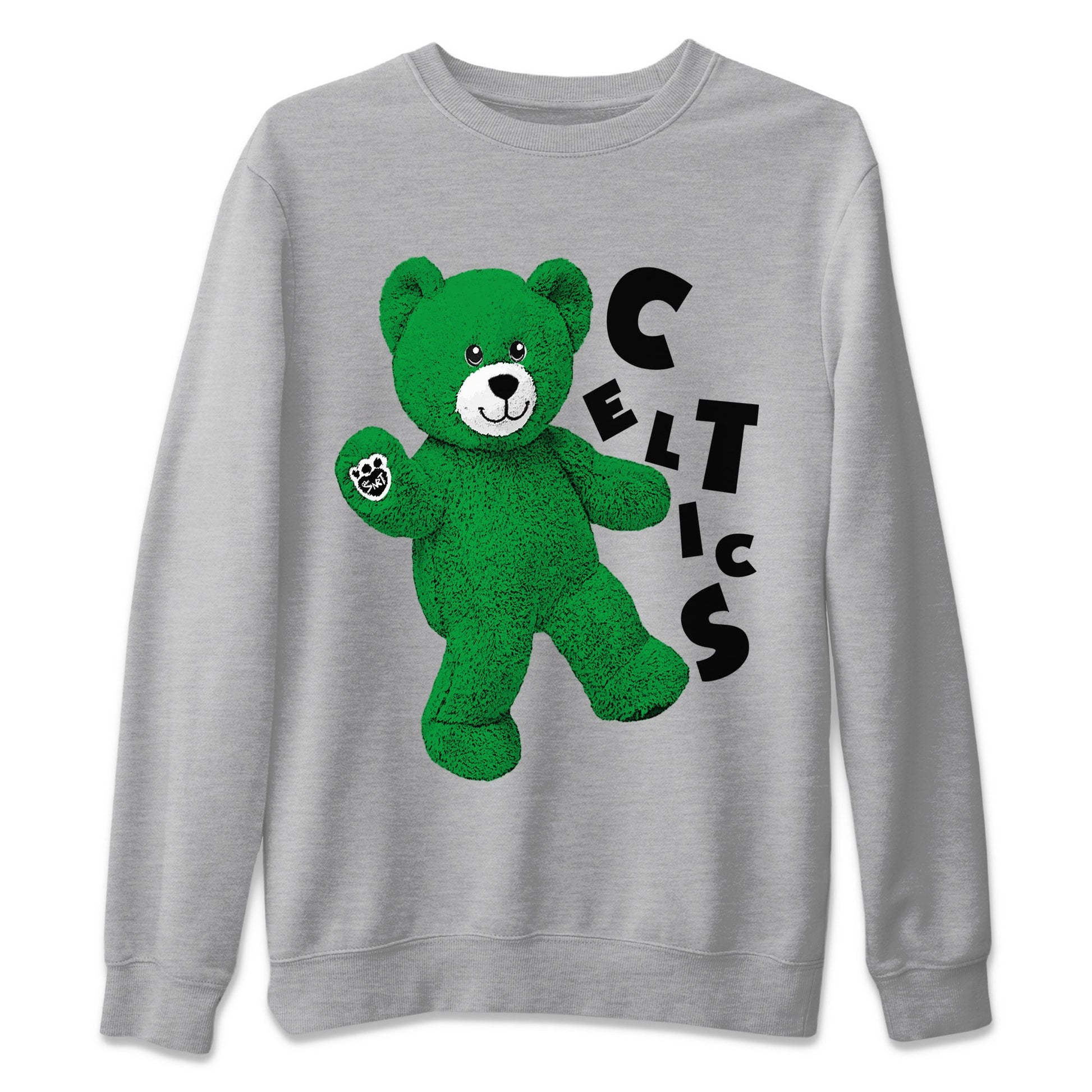 Air Jordan 1 Celtics Sneaker Match Tees Hello Bear Sneaker Tees Air Jordan 1 Lucky Green Celtics Tees Unisex Shirts Heather Grey 2