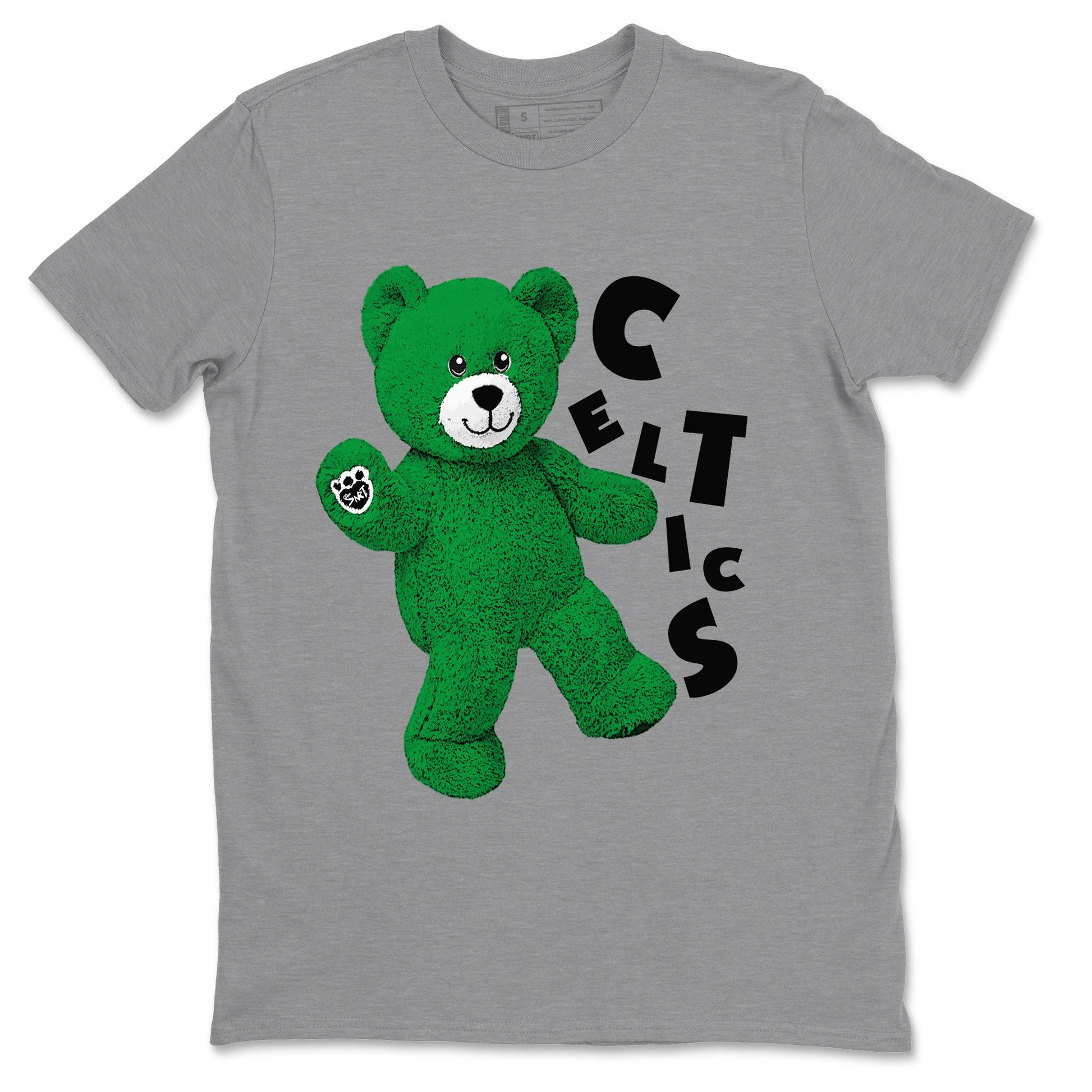 Air Jordan 1 Celtics Sneaker Match Tees Hello Bear Sneaker Tees Air Jordan 1 Lucky Green Celtics Tees Unisex Shirts Heather Grey 2