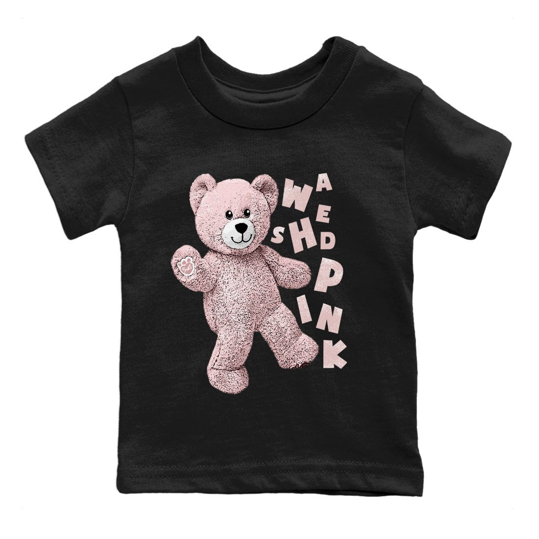 Air Jordan 1 Washed Pink Sneaker Match Tees Hello Bear Sneaker Tees Air Jordan 1 High OG WMNS Washed Pink Sneaker Release Tees Kids Shirts Black 2