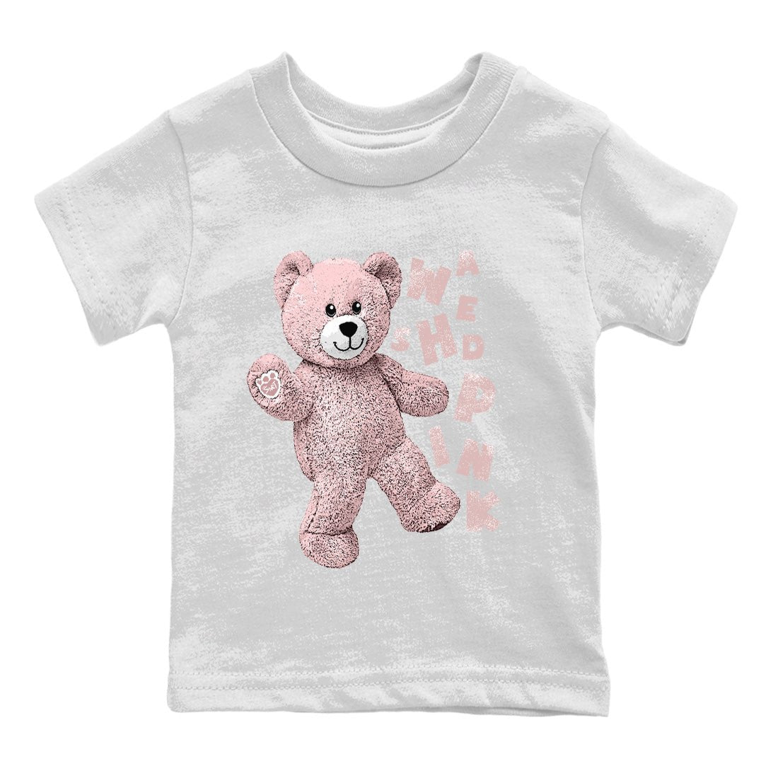 Air Jordan 1 Washed Pink Sneaker Match Tees Hello Bear Sneaker Tees Air Jordan 1 High OG WMNS Washed Pink Sneaker Release Tees Kids Shirts White 2