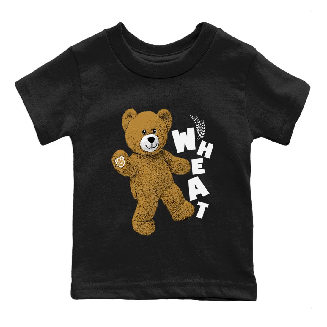 Jordan Retro 13 Wheat Sneaker Matching Tee Hello Bear Sneaker Tees Air Jordan 13 Wheat Sneaker Release Tees Kids Shirts Black 2