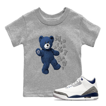3s Midnight Navy shirt to match jordans Hello Bear sneaker match tee Air Jordan 3 Midnight Navy SNRT Sneaker Tees baby toddler Heather Grey 1 cotton Shirt