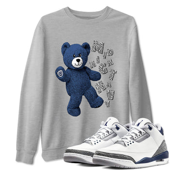 3s Midnight Navy shirt to match jordans Hello Bear sneaker match tee Air Jordan 3 Midnight Navy SNRT Sneaker Tees unisex cotton Heather Grey 1 crew neck shirt