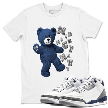 3s Midnight Navy shirt to match jordans Hello Bear sneaker match tee Air Jordan 3 Midnight Navy SNRT Sneaker Tees unisex cotton White 1 crew neck shirt