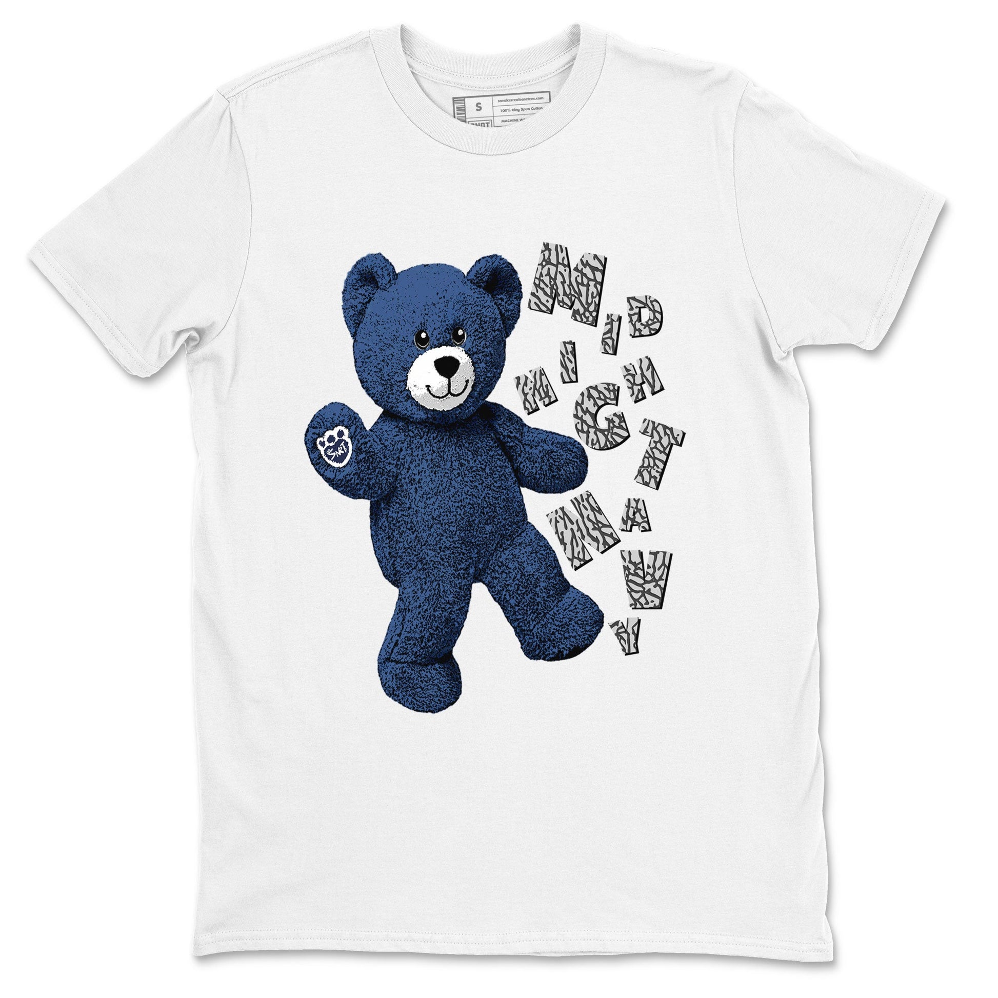3s Midnight Navy shirt to match jordans Hello Bear sneaker match tee Air Jordan 3 Midnight Navy SNRT Sneaker Tees unisex cotton White 2 crew neck shirt
