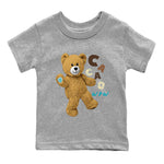 Air Jordan 4 GS Cacao Wow shirt to match jordans Hello Bear sneaker tees Air Jordan 4 Cacao Wow SNRT Sneaker Release Tees Baby Toddler Heather Grey 2 T-Shirt