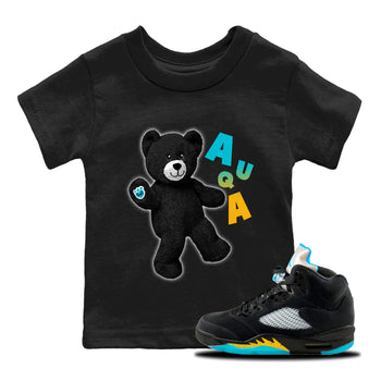 Jordan 5 Aqua Sneaker Match Tees Hello Bear Sneaker Tees Jordan 5 Aqua Sneaker Release Tees Kids Shirts