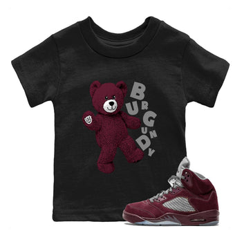 Jordan 5 Burgundy Shirts Hello Bear Sneaker Tees Air Jordan 5 Burgundy Sneaker Release Tees Kids Shirts Black 1