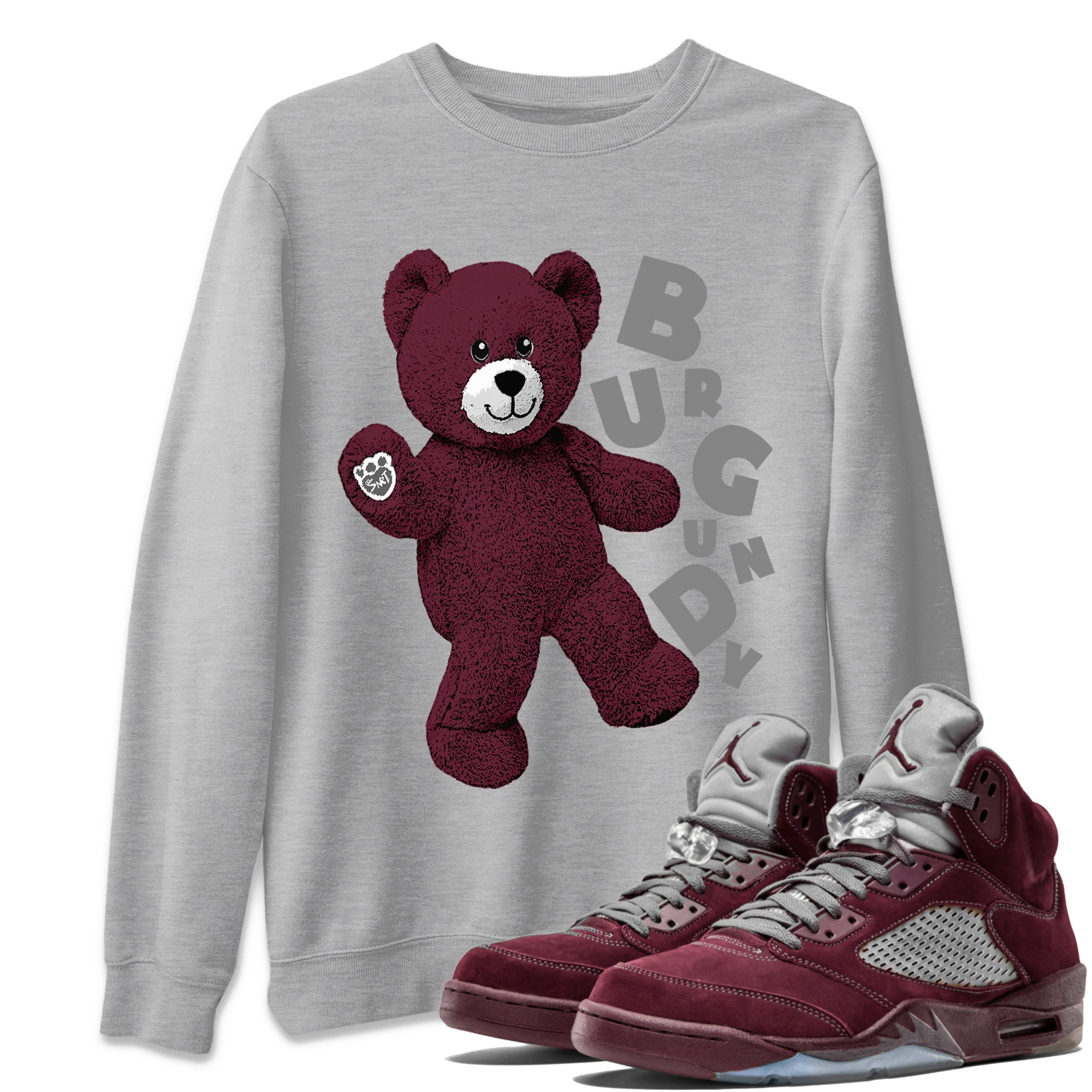 Jordan 5 Burgundy Shirts Hello Bear Sneaker Tees Air Jordan 5 Burgundy Sneaker Release Tees Unisex Shirts Heather Grey 1