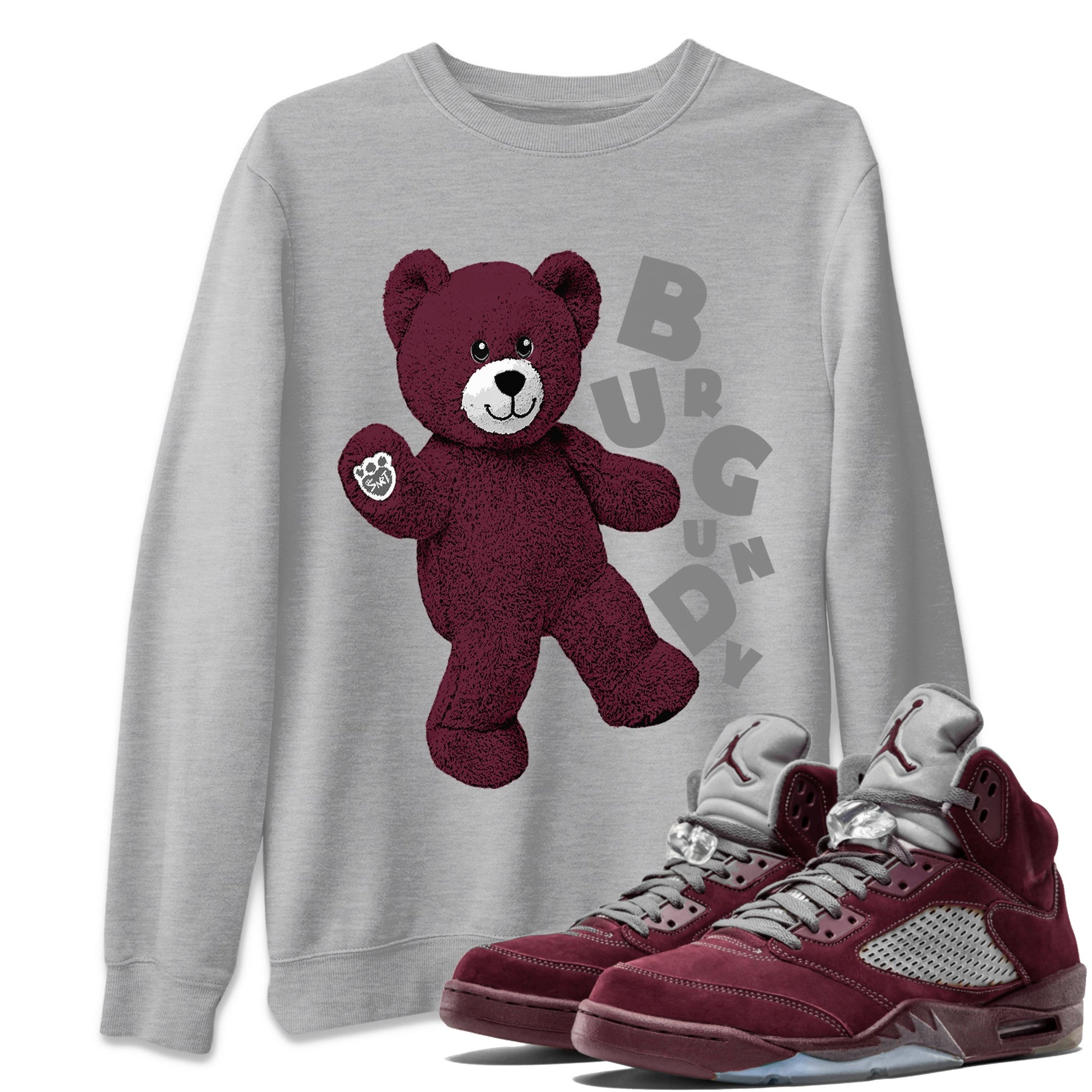 Jordan 5 Burgundy Shirts Hello Bear Sneaker Tees Air Jordan 5 Burgundy Sneaker Release Tees Unisex Shirts Heather Grey 1