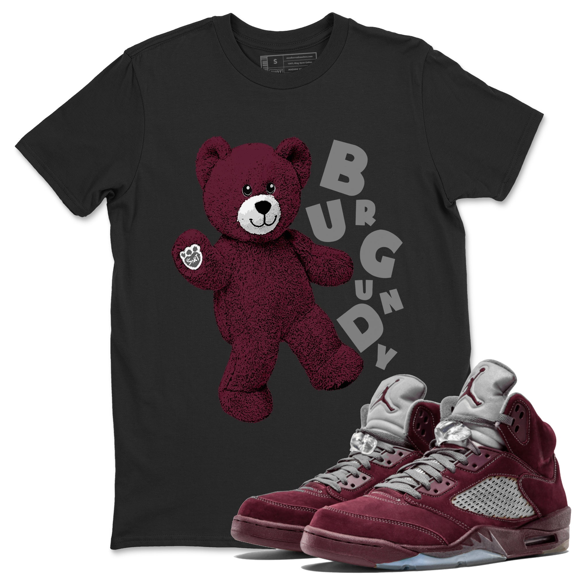 Jordan 5 Burgundy Shirts Hello Bear Sneaker Tees Air Jordan 5 Burgundy Sneaker Release Tees Unisex Shirts Black 1