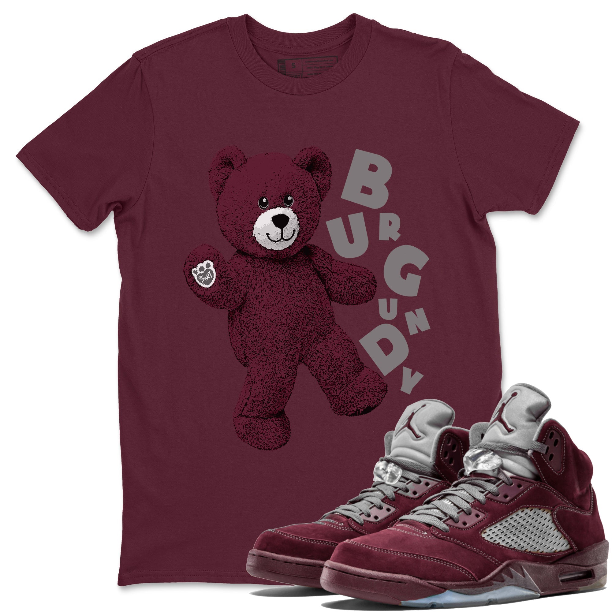 Jordan 5 Burgundy Shirts Hello Bear Sneaker Tees Air Jordan 5 Burgundy Sneaker Release Tees Unisex Shirts Maroon 1