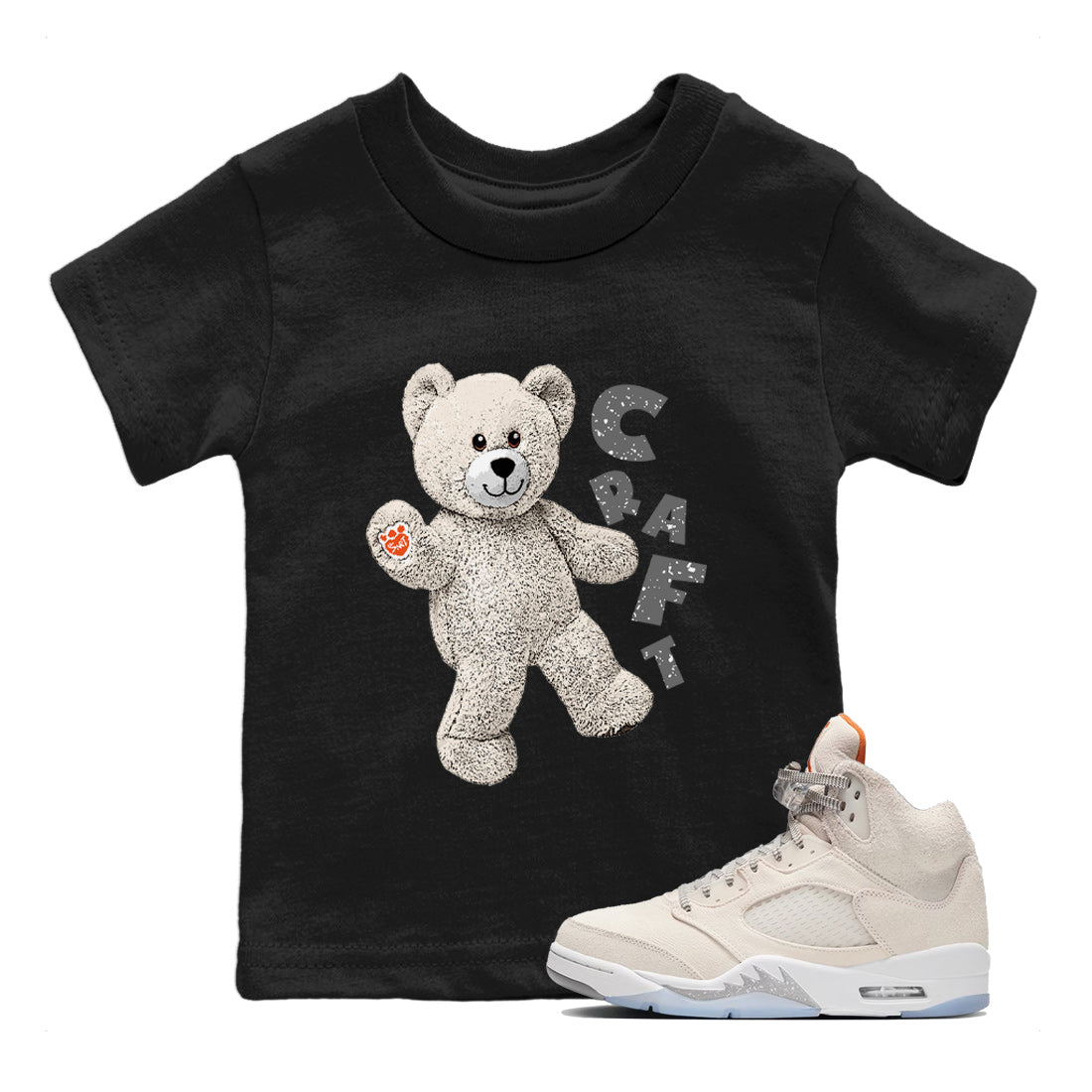 Air Jordan 5 Craft Sneaker Match Tees Hello Bear Sneaker Tees Air Jordan 5 Craft Tee Kids Shirts Black 1