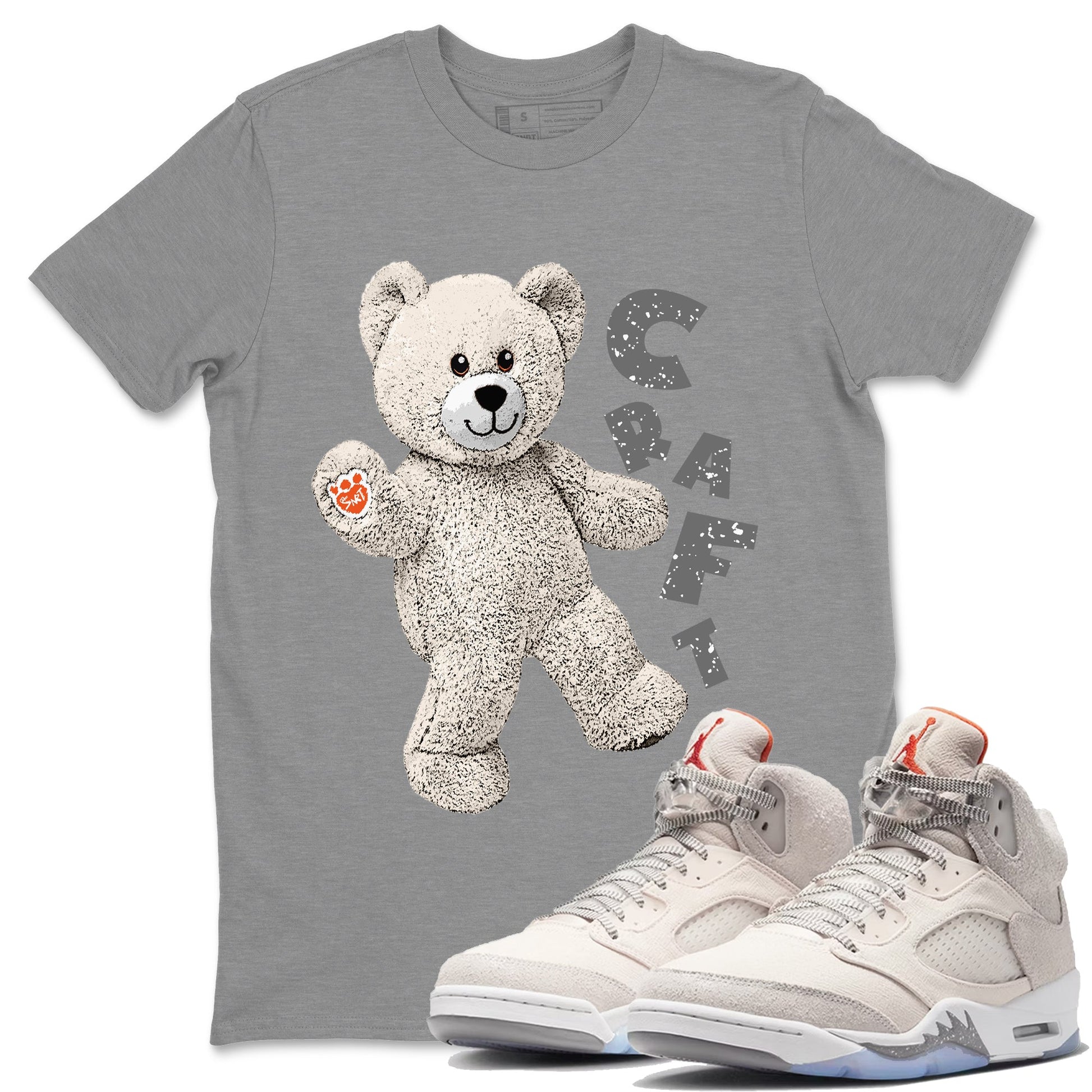 Air Jordan 5 Craft Sneaker Match Tees Hello Bear Sneaker Tees Air Jordan 5 Craft Tee Unisex Shirts Heather Grey 1