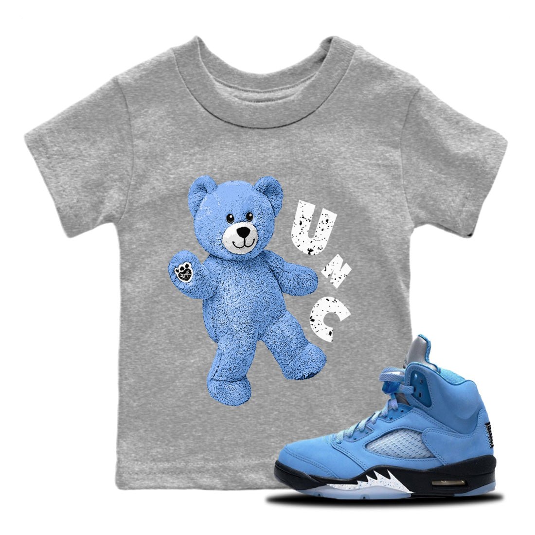 Air Jordan 5 UNC Hello Bear Baby and Kids Sneaker Tees Air Jordan 5 Retro UNC Kids Sneaker Tees Size Chart