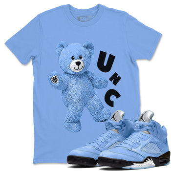 Air Jordan 5 UNC Hello Bear Crew Neck Sneaker Tees Air Jordan 5 Retro UNC Sneaker T-Shirts Washing and Care Tip