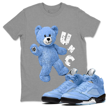 Air Jordan 5 UNC Hello Bear Crew Neck Sneaker Tees Air Jordan 5 Retro UNC Sneaker T-Shirts Size Chart