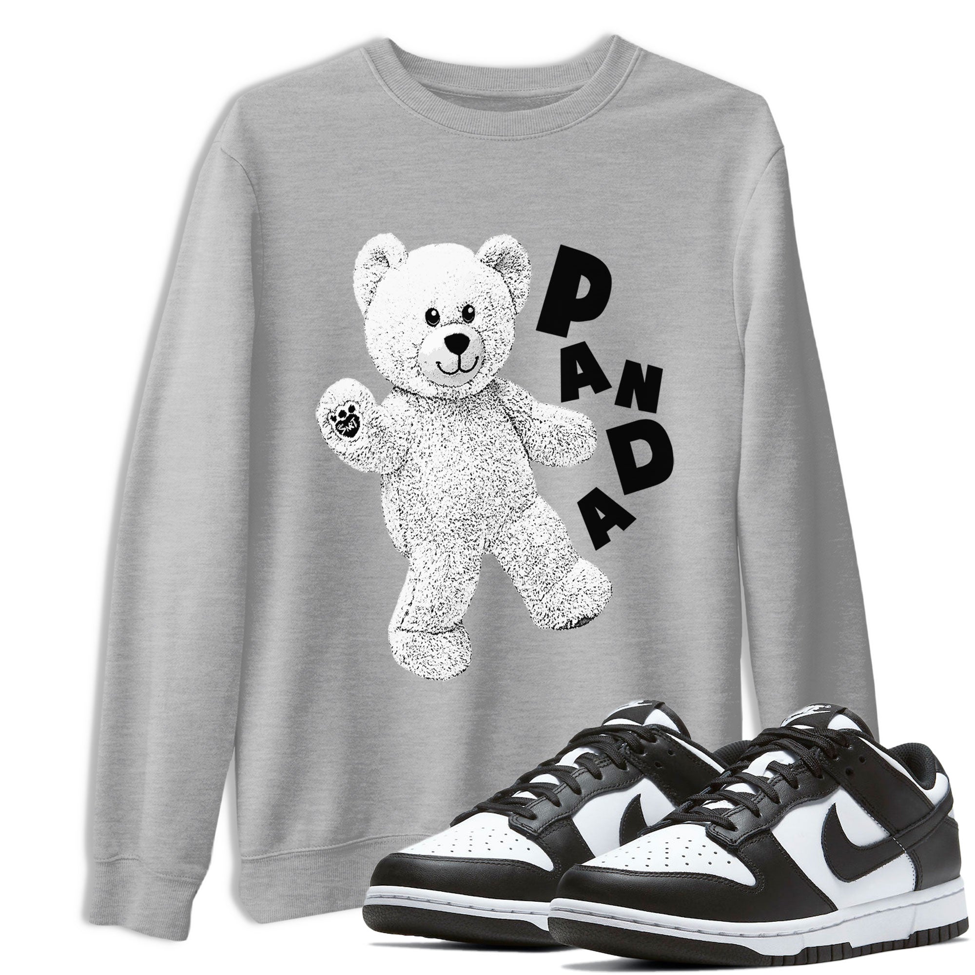 Dunks Panda shirt to match jordans Hello Bear sneaker tees Dunk Low Panda SNRT Sneaker Release Tees Unisex Heather Grey 1 T-Shirt