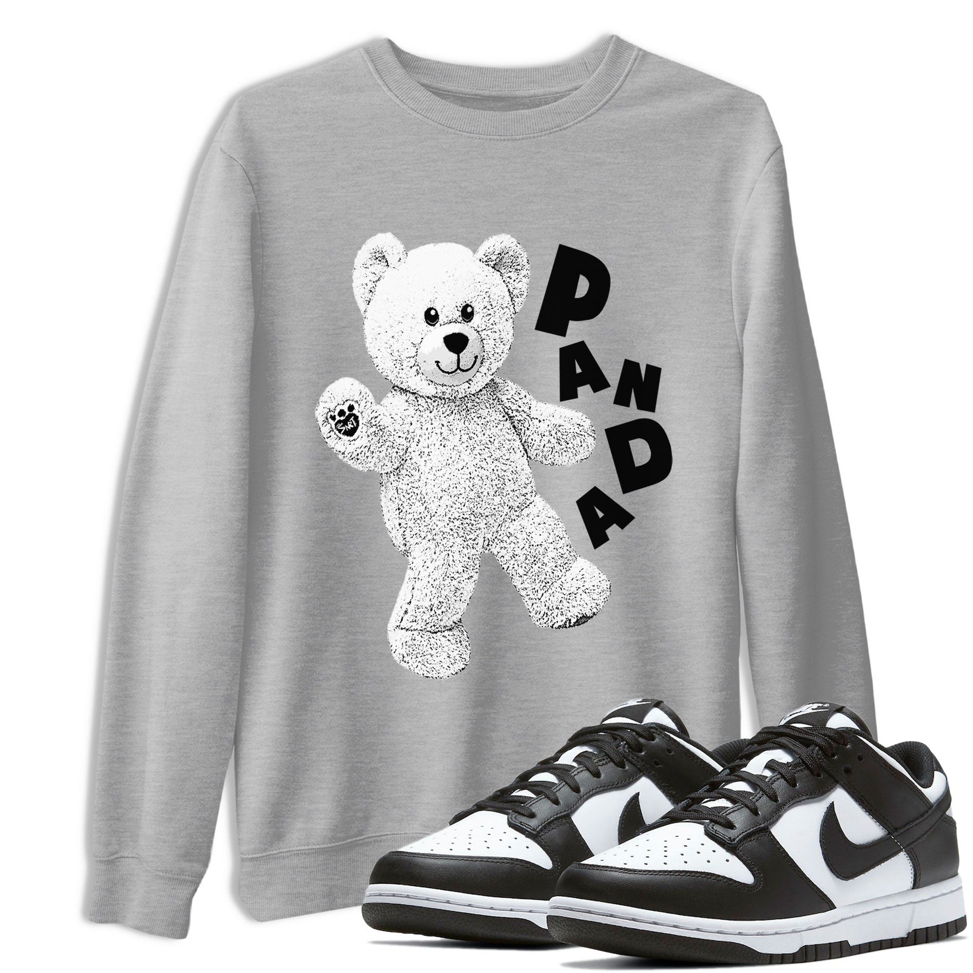 Dunks Panda shirt to match jordans Hello Bear sneaker tees Dunk Low Panda SNRT Sneaker Release Tees Unisex Heather Grey 1 T-Shirt