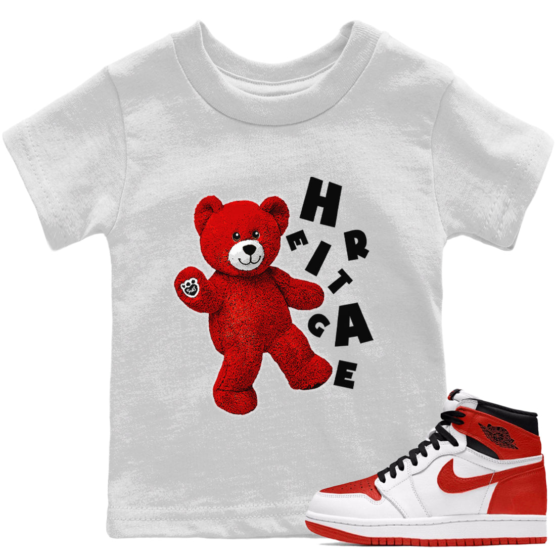 Jordan 1 Heritage Sneaker Match Tees Hello Bear Sneaker Tees Jordan 1 Heritage Sneaker Release Tees Kids Shirts