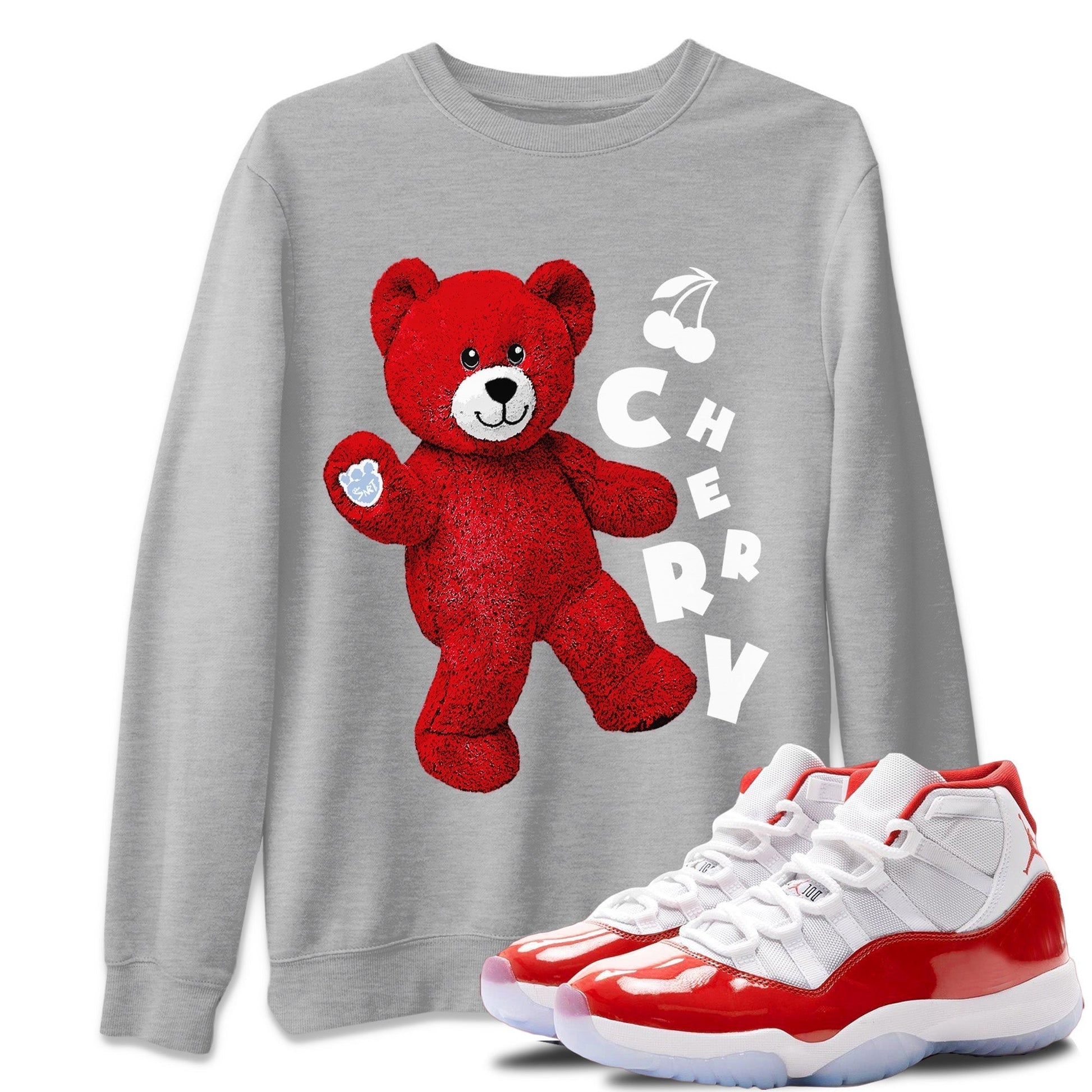 Jordan 11 Cherry Sneaker Match Tees Hello Bear Sneaker Tees Jordan 11 Cherry Sneaker Release Tees Unisex Shirts